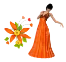 Woman stands to flower