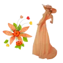 Woman stands to flower