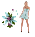 Woman stands to flower