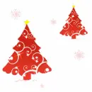Background - Red Christmas Trees Sparkle