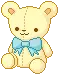 bear with blue ribbon