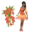 Woman stands to flower