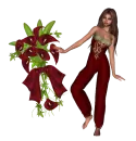 Woman stands to flower