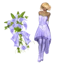 Woman stands to flower