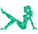 Turquoise Glitter Silhouette