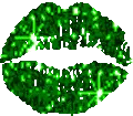 Green Glitter Lips.