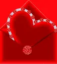 red heart in letter