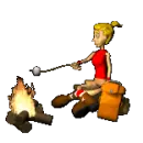 camper taosting marshmallow