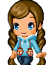 Cute Fantage Girl Lite Blue Sweater w/ skinny jeans