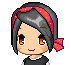 Fantage Girl Black Hair w/ red ribbon