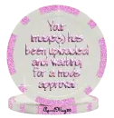 pink image approval poker chip