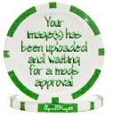 green image approval poker chip