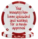 red image approval poker chip