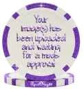 purple image approval poker chip