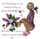 Woman is sitting on flower