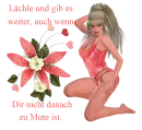 Woman kneels on flower