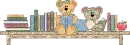 bear and books shelf