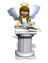 angel reading a book