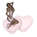 Woman is sitting on the Heart