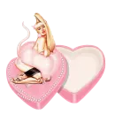 Woman is sitting on the Heart