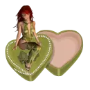 Woman is sitting on the Heart