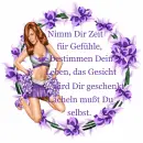 Woman sits in the flower wreath