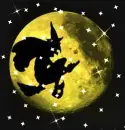Background - Halloween Witch with Broom