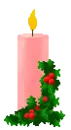 Background, Pink Christmas Candle