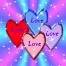 Background - Colorful Sparkle Hearts