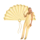 Woman stands on subjects
