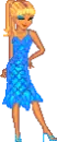 doll in sparkly blue dress