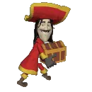 pirate carrying treasure