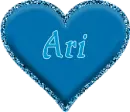 Blue Glitter Heart - Ari