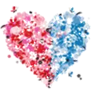 Background - Blue and Pink Sparkle Heart