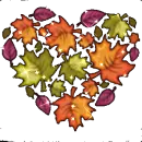 Background - Autumn Sparkle Leaves Heart