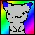 Rainbow Background Kitten