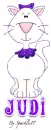 Cute Kitty with purple bow - Judi
