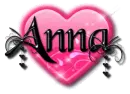 anna pink black heart