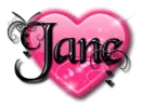 jane black pink heart