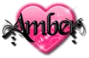 amber pink black heart