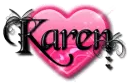 karen pink black heart