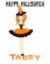 Halloween Girl in witch costume- Tabby