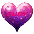 Pink and Purple Heart - Judy