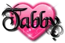tabby black pink heart