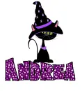 Black cat with hat - Andrea