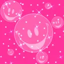 Background - Sparkle Pink Happy Faces