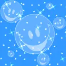 Background - Blue Sparkle Happy Faces
