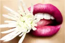 flower on her lips