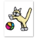 Cat playing with ball