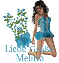 Woman is sitting on flower